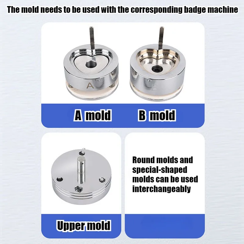 Special-shaped Badge Mold Tinplate Heart-shaped Badge Parts Metal Square/Rectangular/Hexagonal Mold Oval for Making