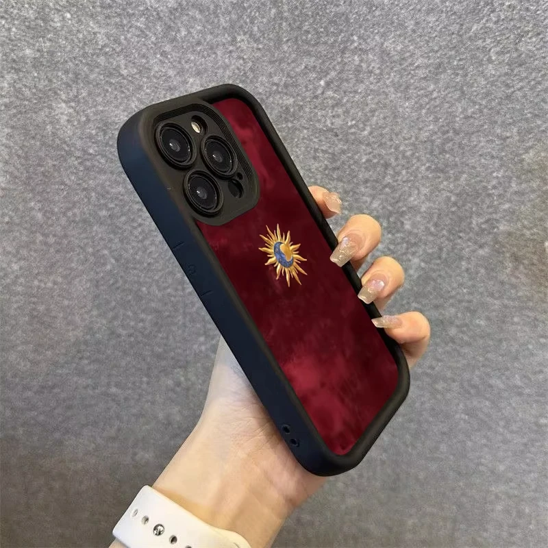 Minimalist Sun Moon Pattern Silicone Phone Case Cover