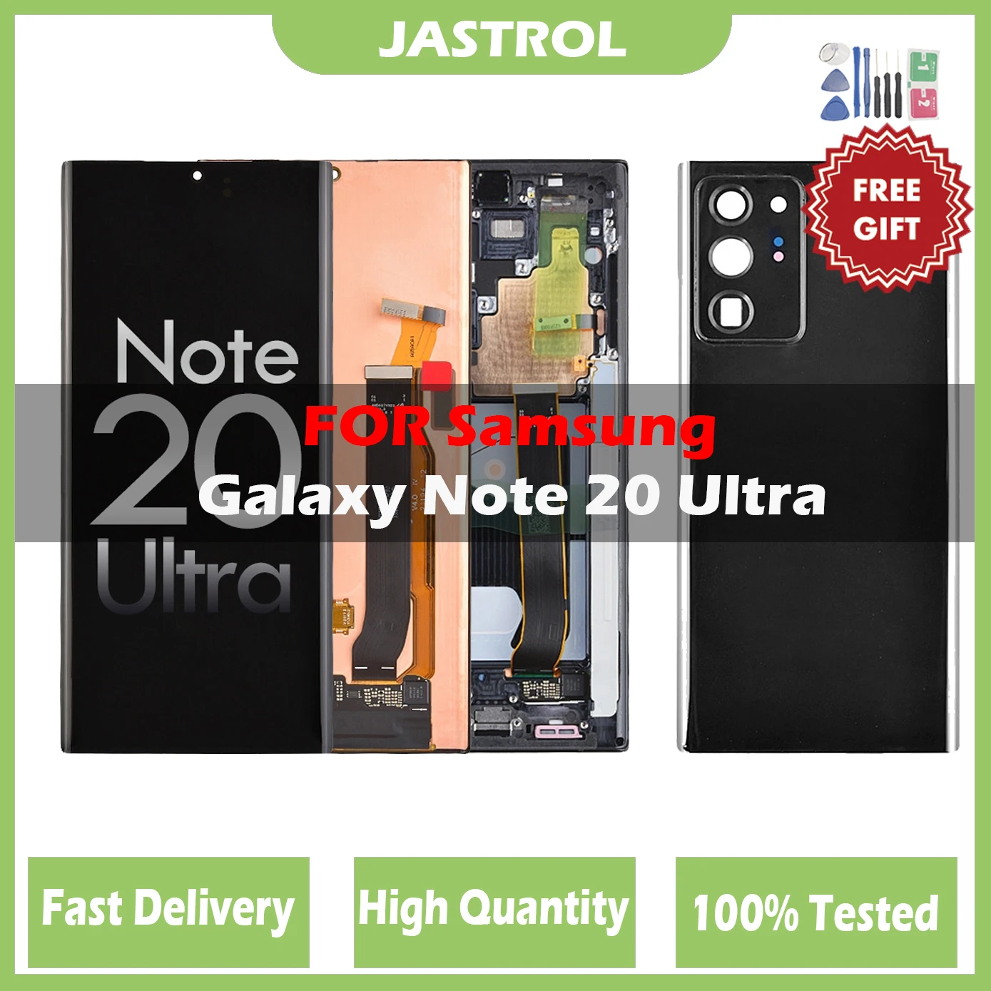 

LCD Display For Samsung Galaxy Note 20 Ultra Display With Frame Note20 Ultra SM-N986F LCD Touch Screen Panel With Back Cover