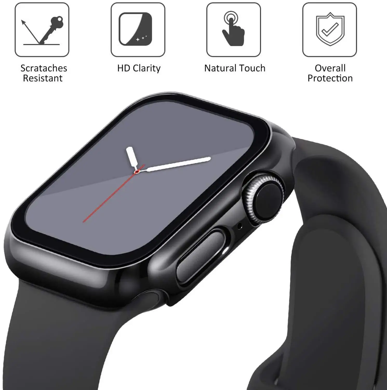 Case For Apple Watch serie 6 5 4 3 SE 44mm 40mm 42mm 38mm Accessories Plated bumper+Tempered glass Screen Protector iWatch cover