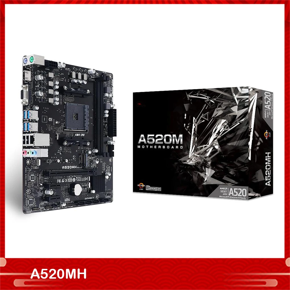 

For BIOSTAR Desktop Motherboard A520MH 7-Phase Digital Power Supply 64GB AM520 Perfect Test Good Quality