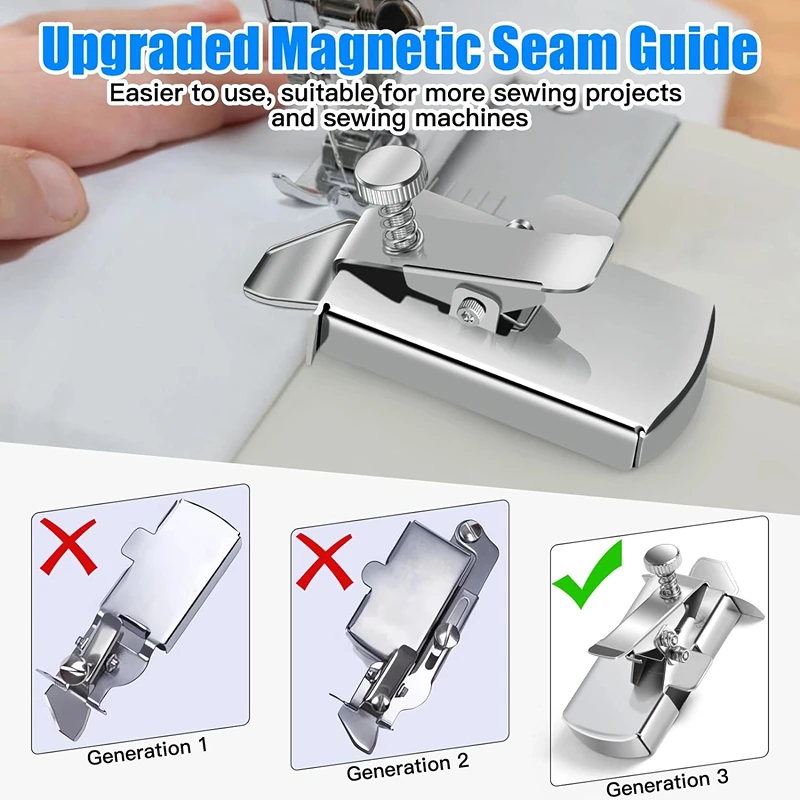 1pc Multifunctional Sewing Gauge Magnetic Seam Guide, Stitching Machine  Edge Joining Foot For Fabric Sewing And Quilting, Adjustable Guide Magnetic  Seam Gauge