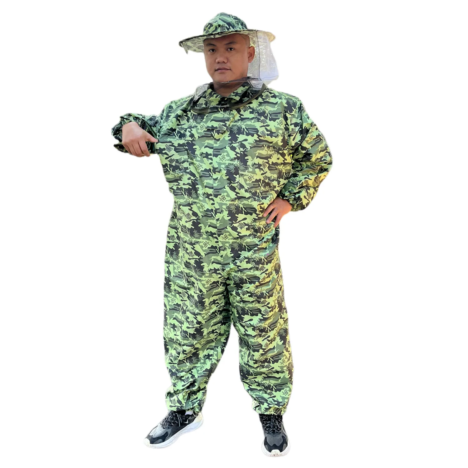 Foldable Beekeeping Suit Jacket Veil Set Double Zippered Beekeeping Protective Suit anti-bee Beekeeper Clothing with Hat
