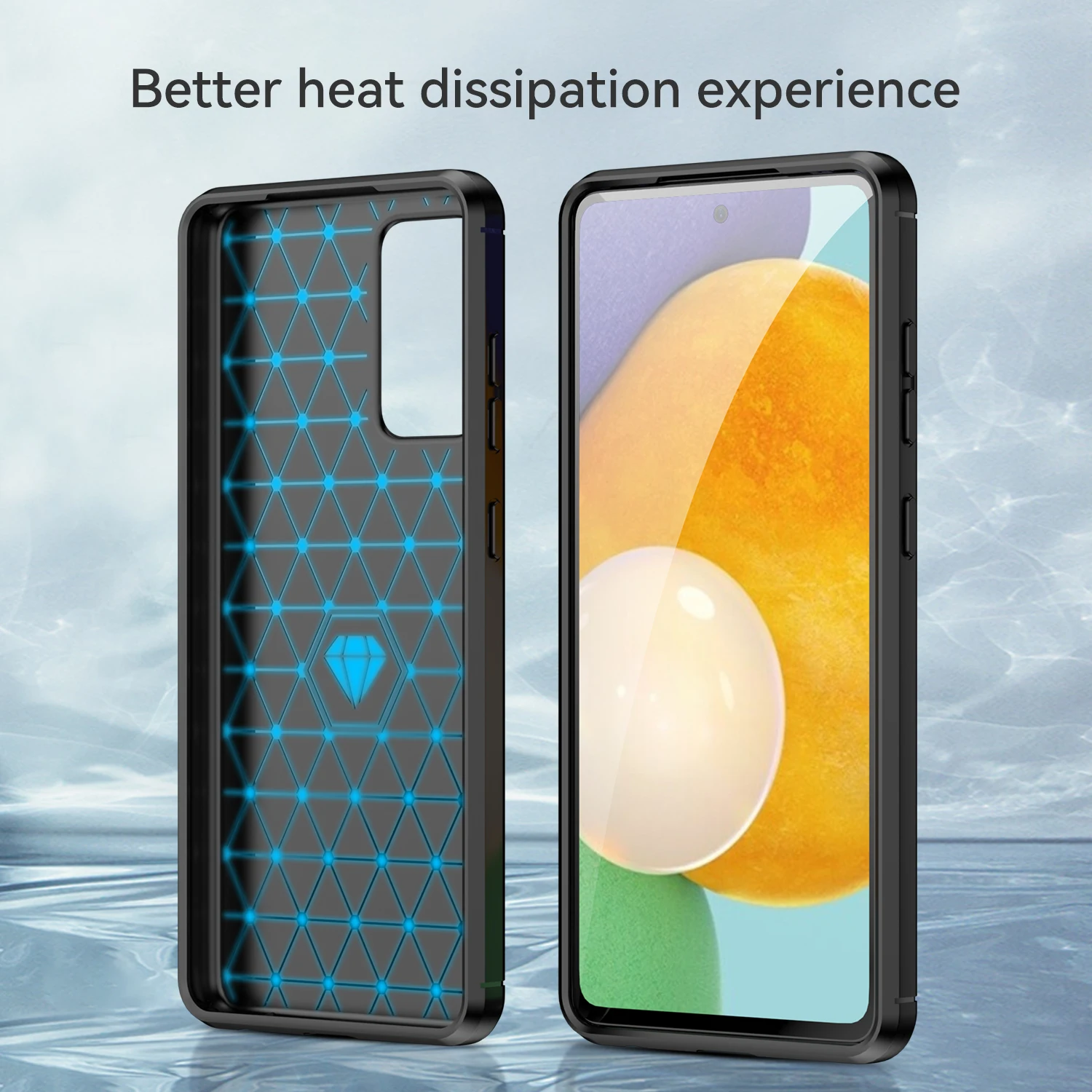 Brushed Carbon Fiber Shockproof Phone Case Cover