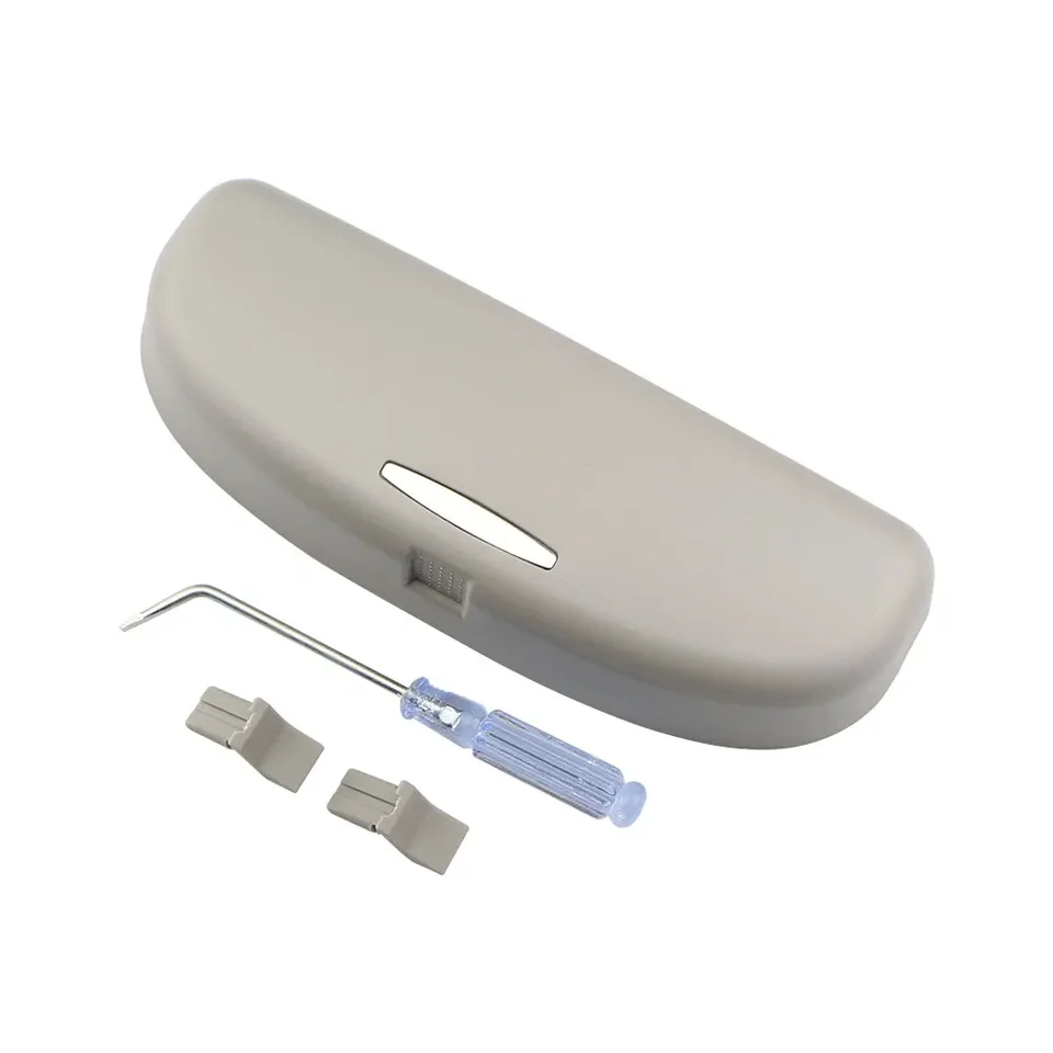 Jaronx Glasses Case For BMW 3 5 6 7 X3 X5 Series,Glasses Holder Sunglass Storage Box Replace For Driver Side Overhead Grab Handle (Gray