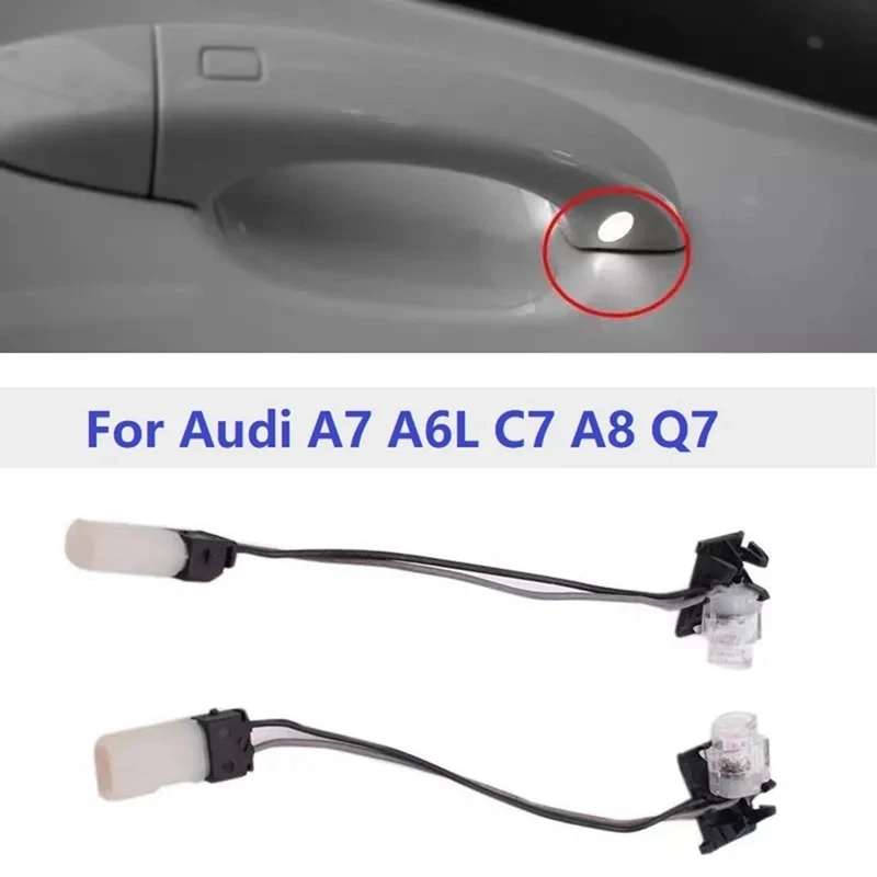 Door Handle Ambient Lighting 1Set/4Pcs 4H0947134A 4H0947133A For Q7 RS7 A6 A7 A8 S6 S8 10-18 Exterior Door Lamp