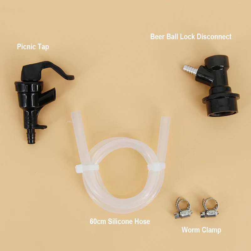 Ball Lock Beer Line Assembly 6mm ID 60cm, beer keg dispenser, brewing faucet, beverage dispenser faucet