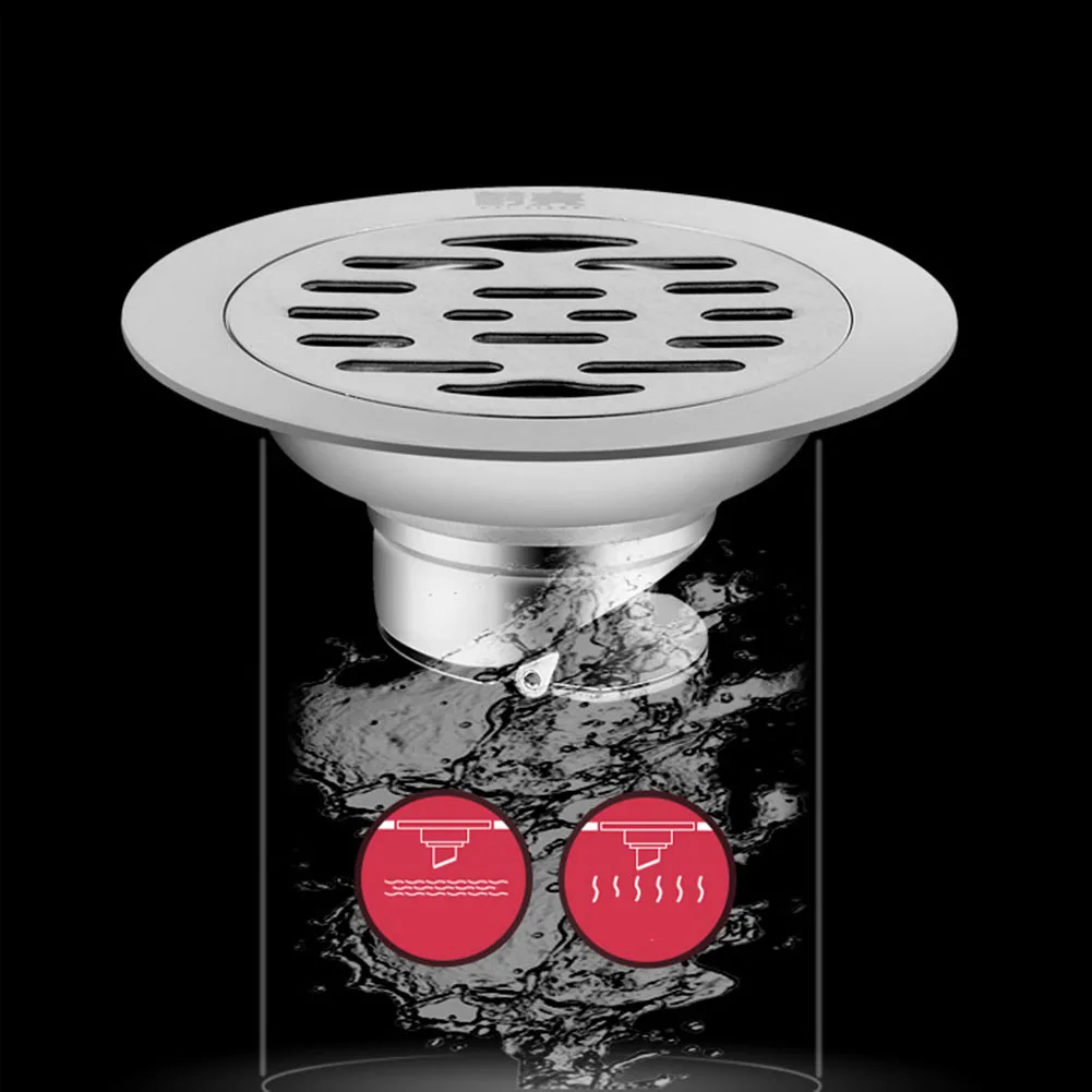 Stainless Steel Floor Drains Anti-odor Drainer Shower Strainer Cover 10cm Deodorant for Kitchen Hotel Bathroom