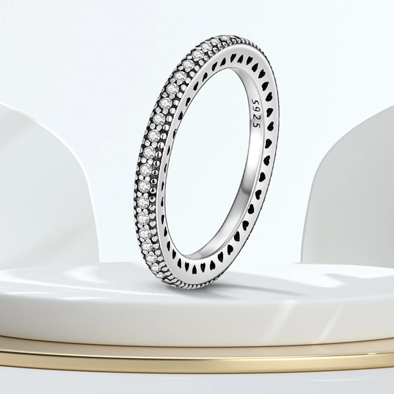 925 Sterling Silver Temperament Geometric Lines Closed Ring For Women Valentine's Birthday Fine Gifts Wedding Jewelry Accessory 3