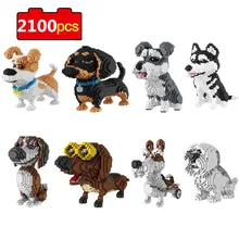 

Cartoon Dog Mini balody Dachshund Model Building Block Assembly brinquedos Diamond Bricks DIY Educational Toy For Children Gifts