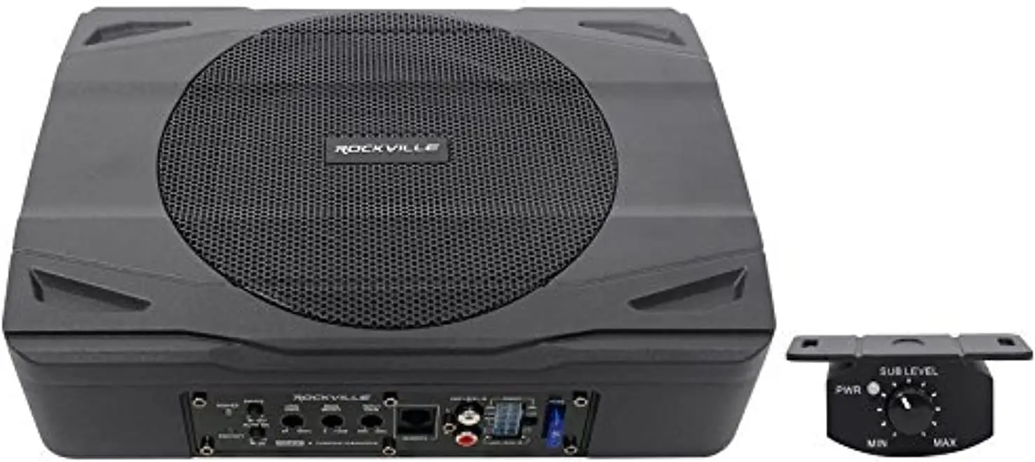 

Тонкий сабвуфер под сиденье Rockville SS8P 400 Вт 8 дюймов с активным питанием для автомобиля/грузовика, черный