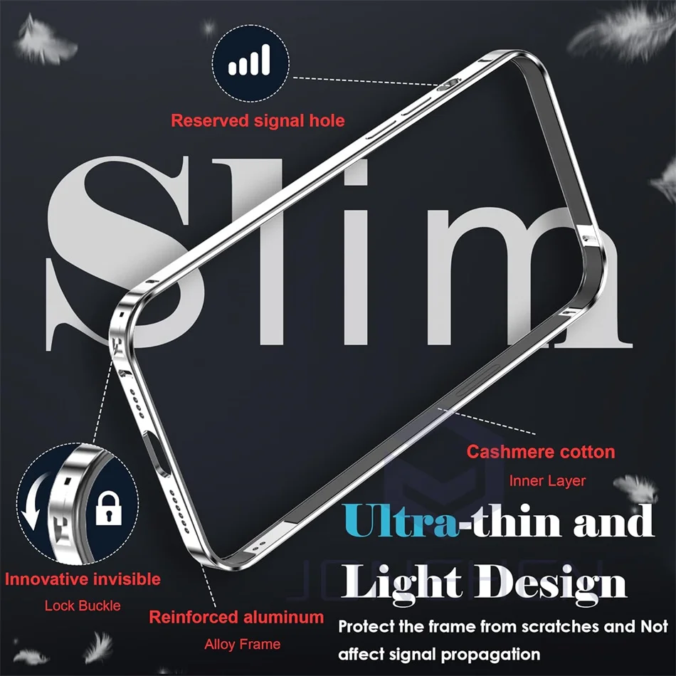 Luxurious Thin Aluminum Metal Frame Protective Back - Light Alloy Bumper Case