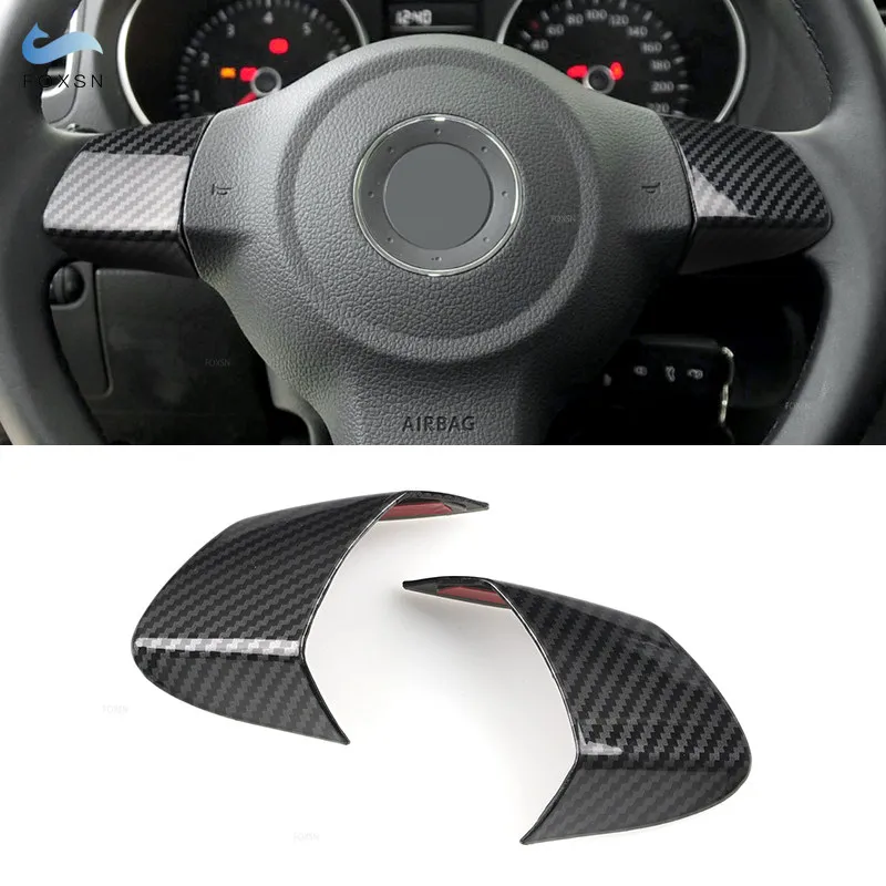 Für Vw Golf 6 Mk6 Bora Polo Eos Jetta Touran Caddy Abs Carbon Faser Stil Lenkrad Panel Abdeckung Schutzhülle Trim