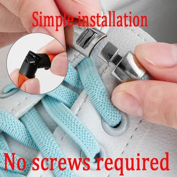 Interlock Buckle Elastic Shoe Laces No Tie Shoelaces for Sneakers Flat Shoelace Kids Adult Elastic Laces One Size Fits All Shoes 1