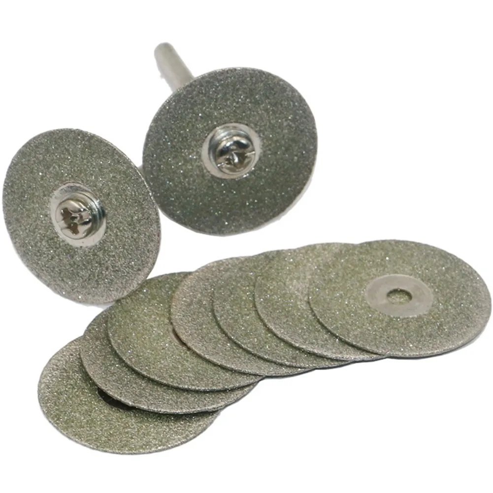 

10pcs 22mm Di-amond Cutting Discs Di-amond Grinding Wheel Mini Di-amond Saw Blade Drill Rotary Tool For Cutting Metal Glass