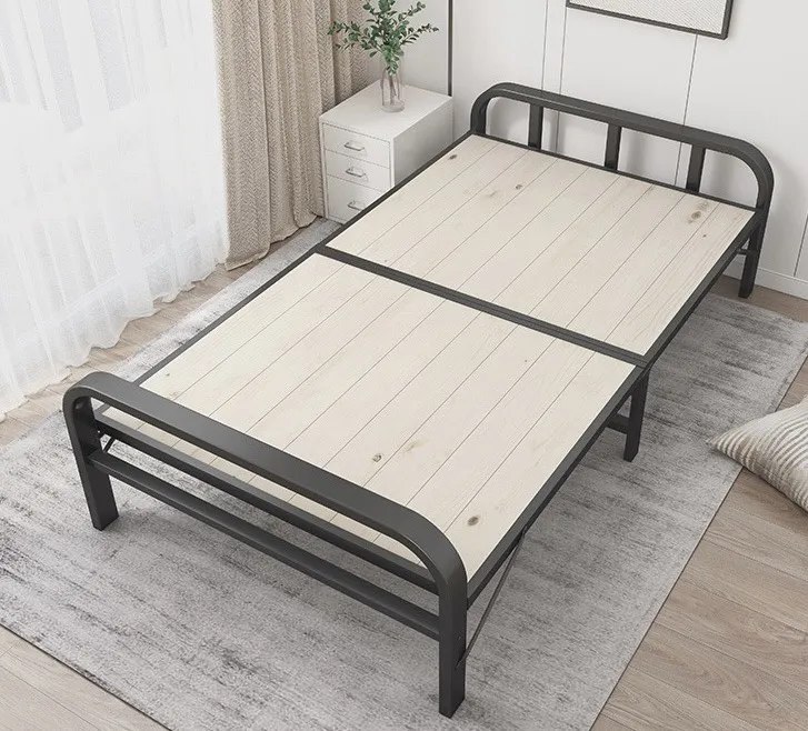 thumbnail image 1 of Cama individual de acero plegable con marco portátil, cama de metal plegable moderna y duradera, 1 of 3