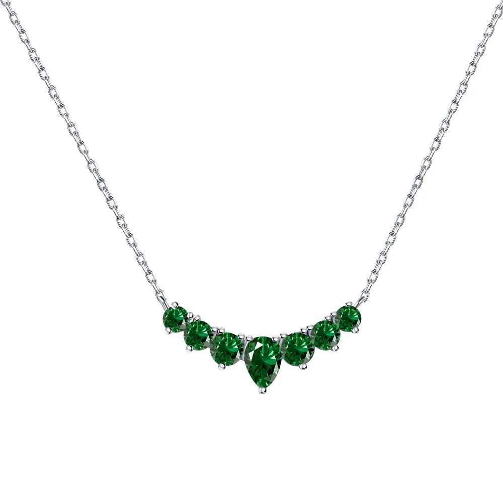 Vinregem 5*7 MM Pear Cut Lab Created Sapphire Gemstone Colorful Pendant Necklaces 100% 925 Sterling Silver Jewelry Free Shipping