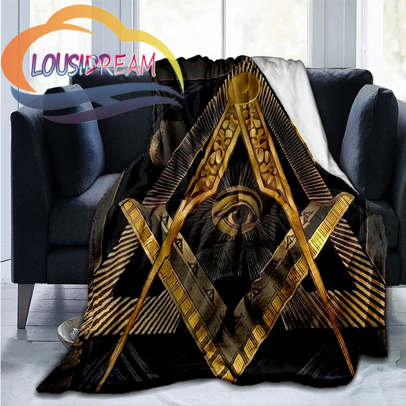 

Masonic Blanket 3D Print Freemasonry Flannel Plush Throw sofa Bed Soft Religious Series All Seeing Eye