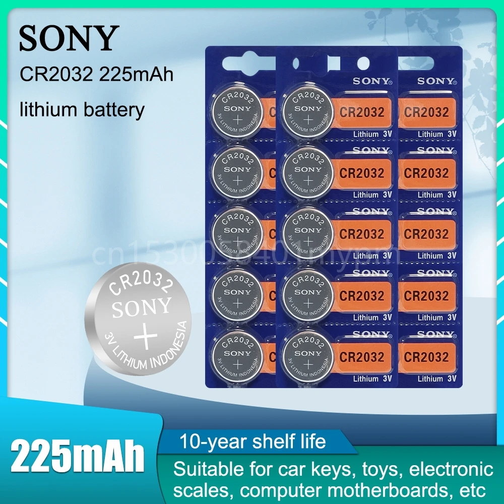 Sony Cr2032 3v Lithium Batteries For Watch Car Keys Calculator Clock