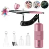 Airbrush Nail with Compressor Portable Air Brush with Compressor For Nails Art Cake Painting Craft Airbrush Nail Art Compressor 4