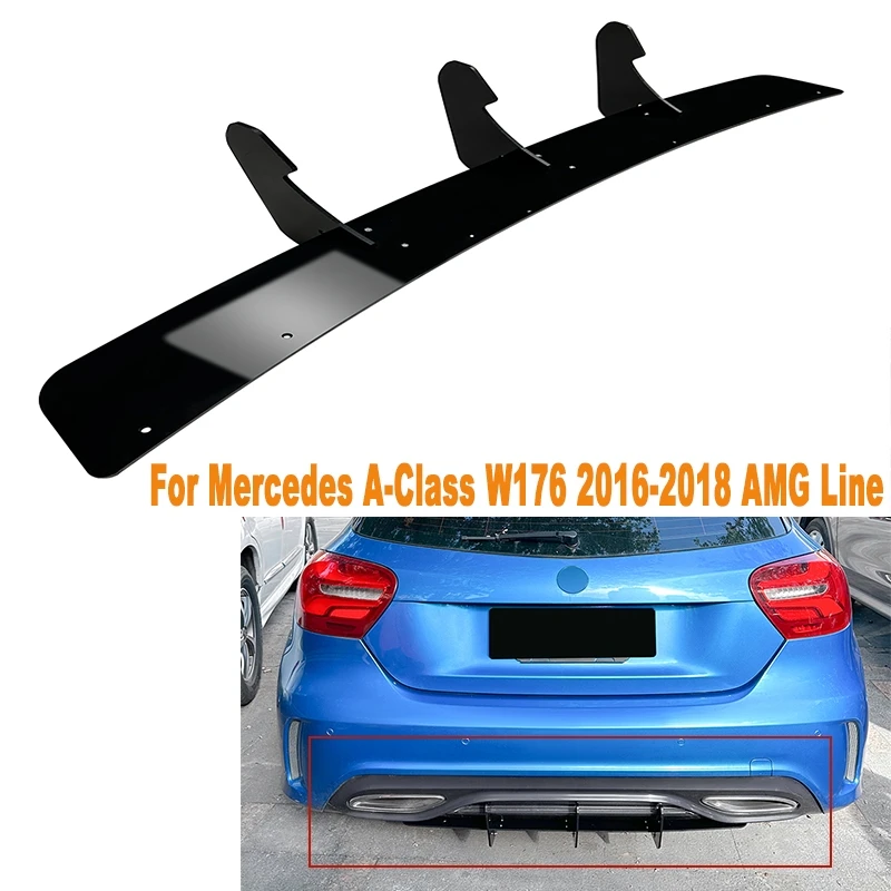 

Car Rear Bumper Diffuser Rear Side Splitters Spoiler Lip Auto Gloss Accessories For Mercedes A-Class W176 2016-2018 AMG Line