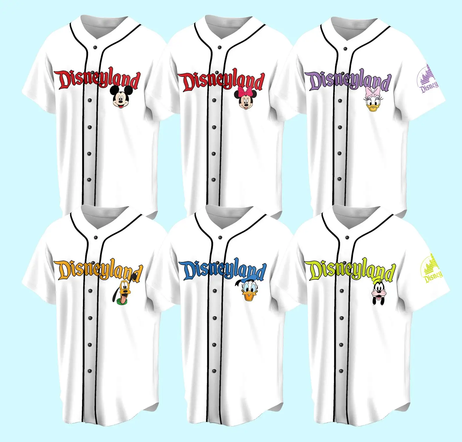 

Disneyyland Family Trip Baseball Jersey Mickey and Friends for Baseball Jersey Wdw Magic Kingdom Outfit for Baseball Lovers