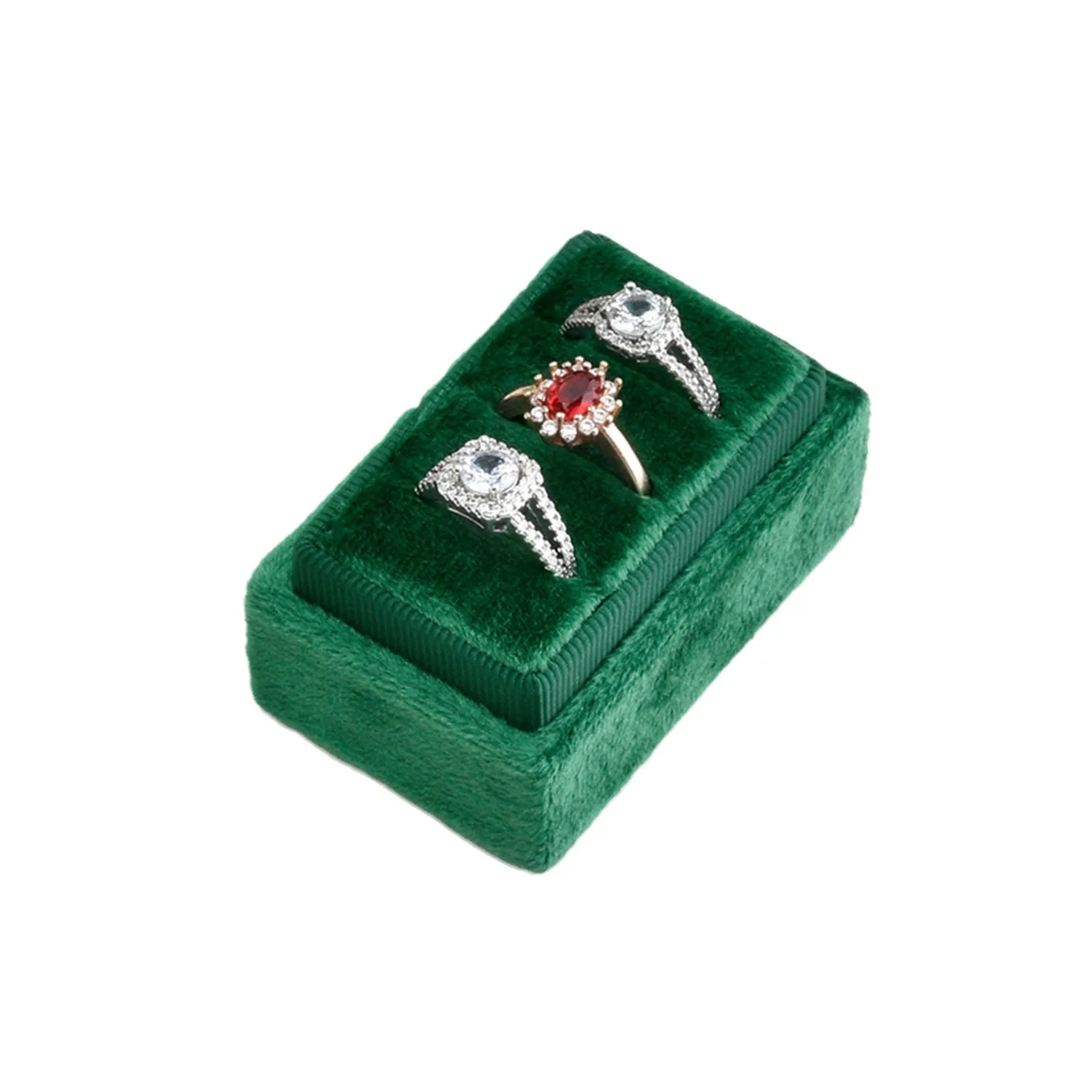 Velvet Ring Box for 3 Rings Earing Holder Ring Display High Quantity Ring Storage