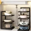 Pot and Pan Organizer Heavy Duty Kitchen Organizer Pot Organizer for Home Kitchen Organizer Cookware Stand under Cabinet 4