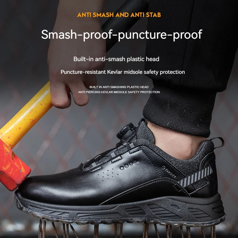 Isolierung 6kv schwarz Leder Arbeits sicherheits schuhe für Männer Anti-Smashing Stahl Zehen kappe Stiefel rutsch feste unzerstörbare männliche Schuhe