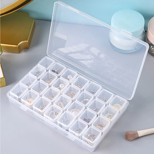 28 Grids Compartment Plastic Storage Box Jewelry Earring Bead Screw Holder  Case Display Organizer Container - AliExpress