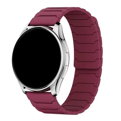 Magnetic Silicone Sports Strap - 22mm/20mm, Universal Smartwatch Band for Enhanced Comfort and Style (Wine Red)