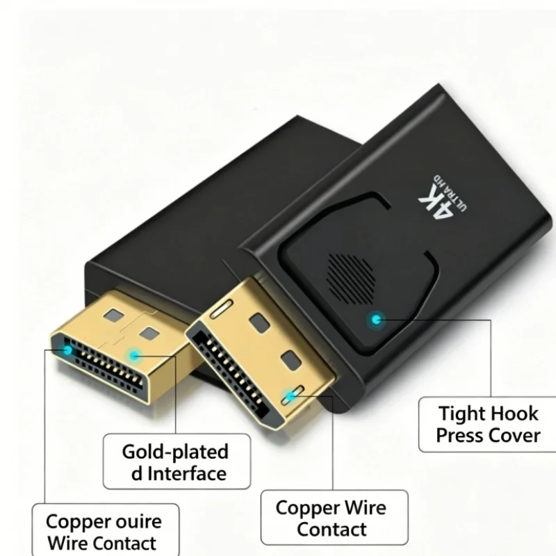 컴퓨터 모니터 TV 연결용 DP-HDMI 어댑터 케이블 컨버터 DVI 듀얼 링크 케이블 (수-수)