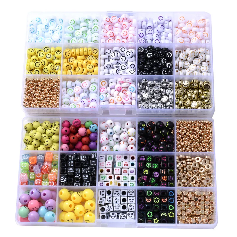 

Акриловые бусины CCB, 15 ячеек, около 900 шт., 4x 7/6/7 мм, бусины-разделители, бусины ручной работы для женских браслетов, ожерелий