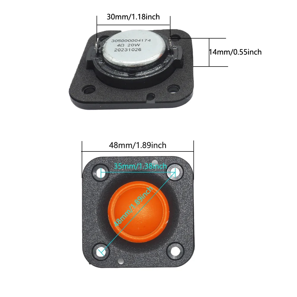 2Pcs/lot 1.9 Inch 48MM Tweeter Speaker 4 Ohm 20W Audio Ultrathin Hifi Silk Membrane Titanium Film Treble Loudspeaker DIY audio speaker,tweeter speaker,ultra thin speaker