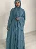Robe longue en mousseline de soie pour femmes musulmanes, Abaya ouverte, Dubaï, Turquie, Islam, Arabe, Robe musulmane, Caftan marocain