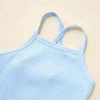 PatPat 5 Colors 95% Cotton Summer Cool Newborn Baby Boy/Girl Clothes Casual Jumpsuit Ribbed Sleeveless Spaghetti Strap Romper 5