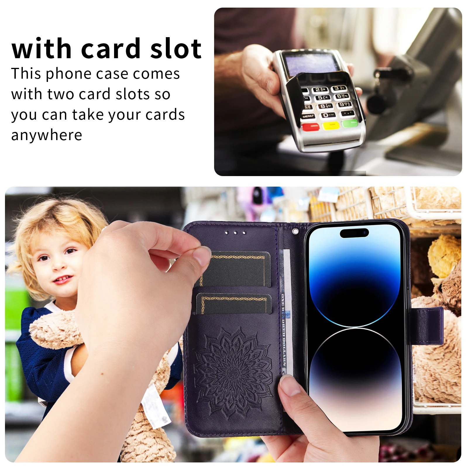 Sunflower Magnetic Wallet Leather Phone Case