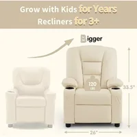Big Kids Recliner Child Reclining Chair Toddler Recliner Sofa with Cup Holders Customized Furniture for Kids 3