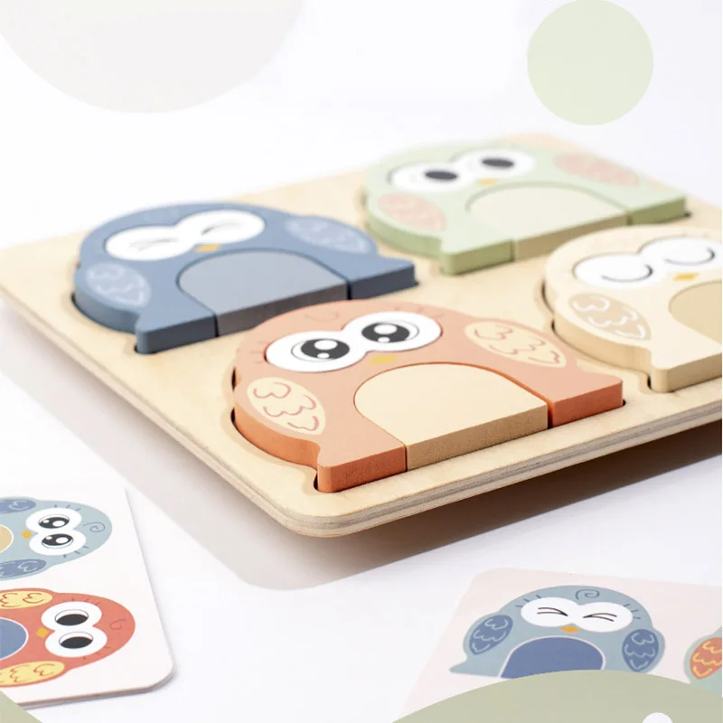 Wooden Children's Face Changing Geometric Matching Shape Puzzle