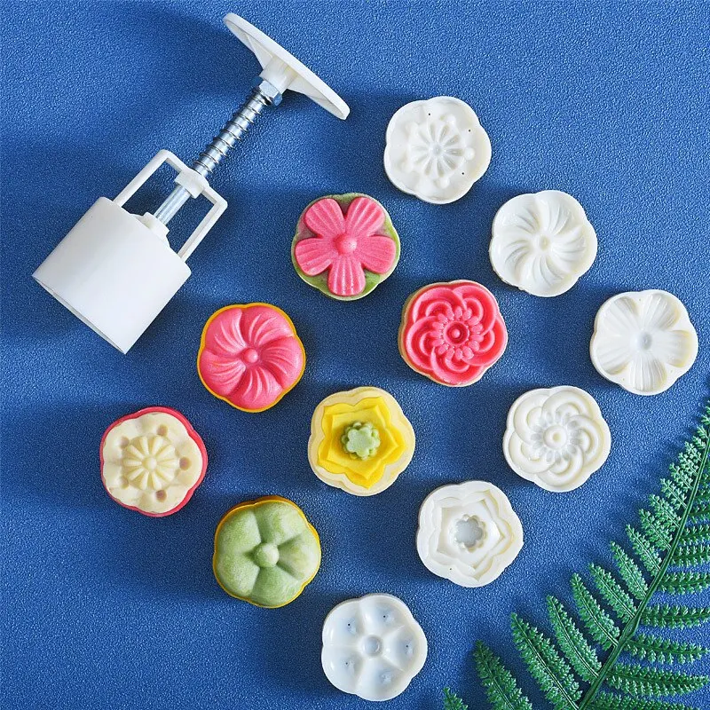 Mooncake Mold Mid-Autumn Festival Hand-Pressure Flower DIY Fondant Decoration Tools