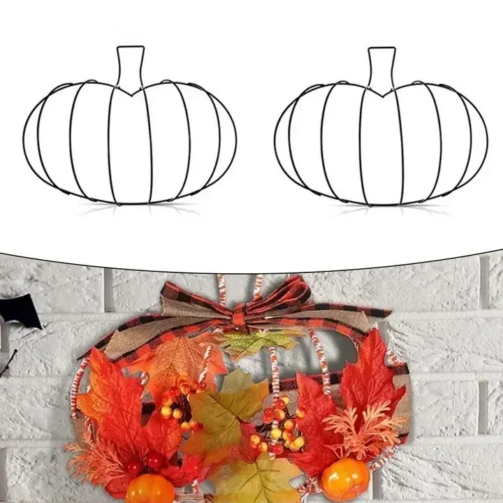 2 Pcs Witch Hat Garland Metal Wire Wreath Frames Ornament Christmas Iron Shaped