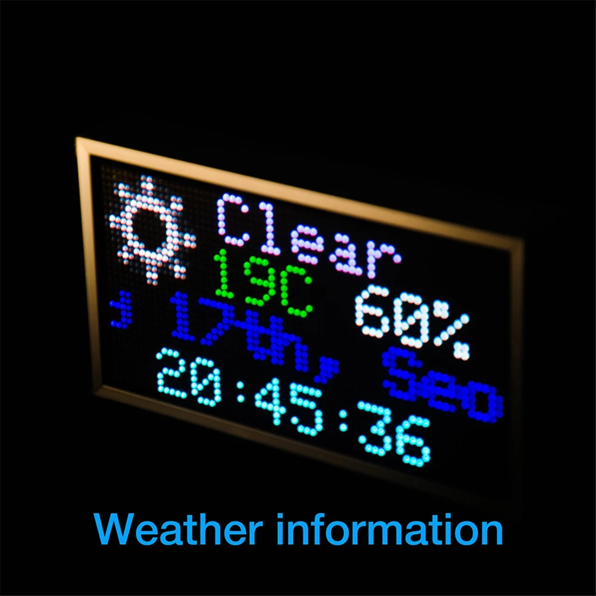 8inch Wall Weather Clock and Stock Bitcoin Price Ticker Display Big Pixel Screen Bitcoin Stock Ticker Display-Sunrise