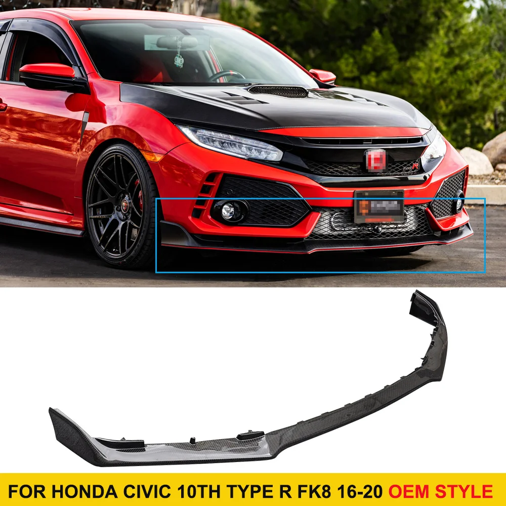 For Honda Civic 10th Fk8 Typer Carbon Fiber Oem Style Front Bumper