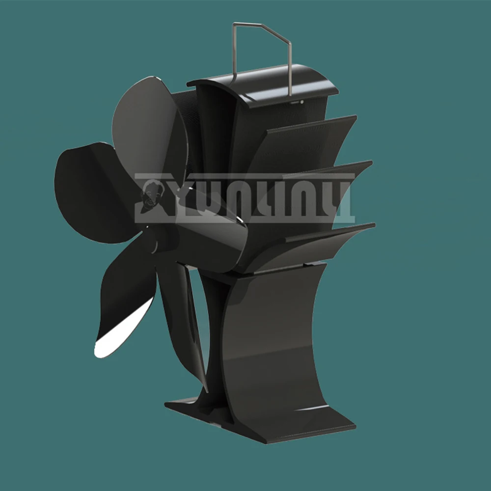 Thermal power fireplace fan 5 Blades Heat Powered Stove Fan,Fan Heater Tool Efficient Heat Distribution
