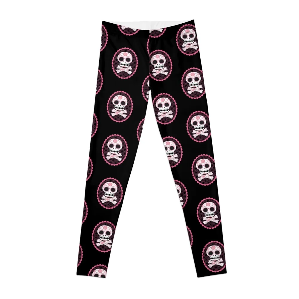 

Sugar Skull n Crossbones Emblem Leggings legings for fitness gym top Women's sports pants Womens Leggings