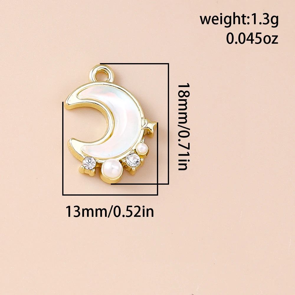 Leslie 5 Stück exquisite, hübsche Kristall-Stern-Anhänger für selbstgemachten Schmuck, modische Stern-Mond-Anhänger, Halskette, Ohrringe, Armband – Detail 17