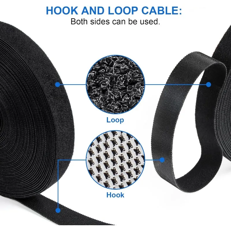 1-50m Velcros Cable Organizer USB Tie Cord Desk Computer Management Tape Ties Earphone Wire Holder Winder Phone Hook and loop 4