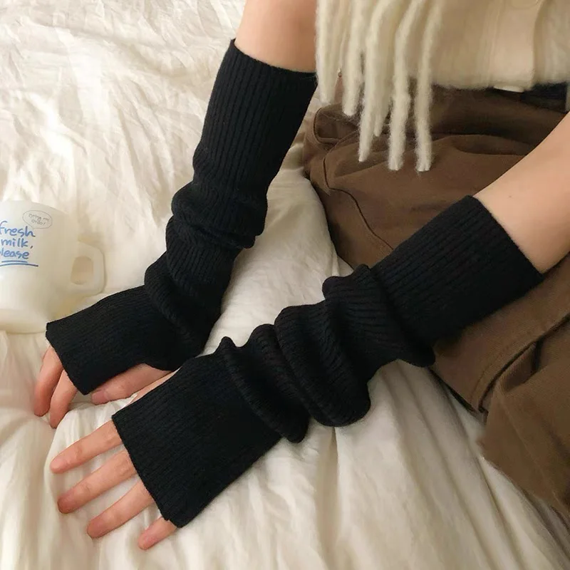 Women Knit Arm Sleeves Crochet Women Arm Warmers