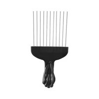 Peigne à cheveux en métal noir pour hommes, peigne de coiffure, brosse de teinture pour cheveux, choix africain, brosse à cheveux Afro, outils de coiffure 6