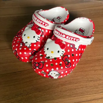 Hello Kitty Kawaii Sanrio Hole Sandals Slippers Sandals Kawaii Eva Anime Home Beach Shoes Summer Slippers Adult Kids Xmas Gift 1